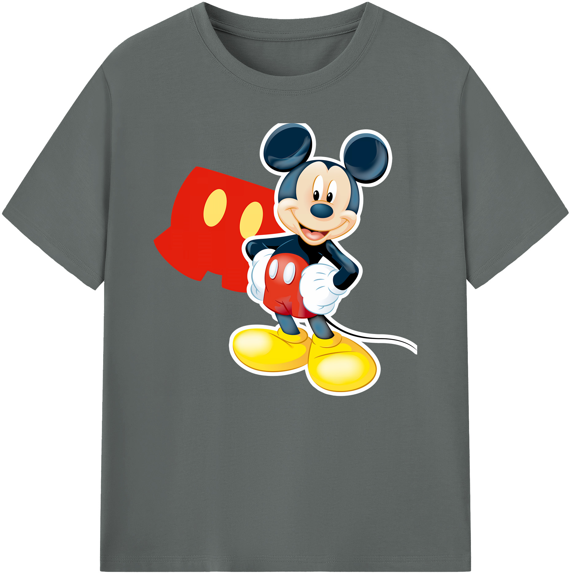 ミッキーマウス Mickey Mouse 綿100％ メンズ半袖Tシャツ｜肌触りやわらか＆通気性